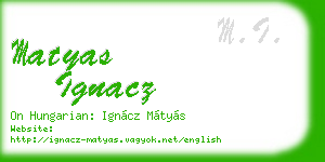 matyas ignacz business card